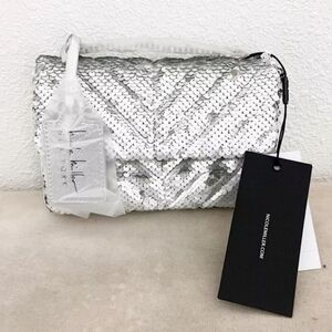 Nicole Miller New York Silver Sequined Bag